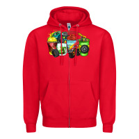 Red monster truck coffee cups Zipper Hoodie - Zillion Design Studio