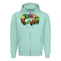 Seafoam monster truck coffee cups Zipper Hoodie - Zillion Design Studio