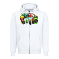 White monster truck coffee cups Zipper Hoodie - Zillion Design Studio