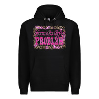 Black Western Somebody's Problem Premium Hoodie - LillyAllenDesigns