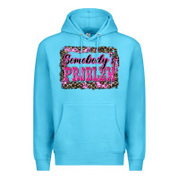 Ocean Blue Western Somebody's Problem Premium Hoodie - LillyAllenDesigns