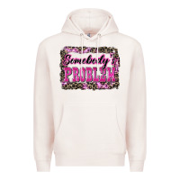 Pale Pink Western Somebody's Problem Premium Hoodie - LillyAllenDesigns