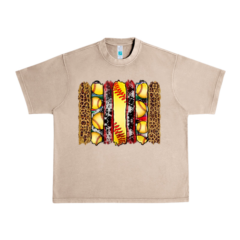 Softball Serape Leopard Cowhide Glitter Brushstrokes Urban Heavy Tee by Artiststas | Teevron