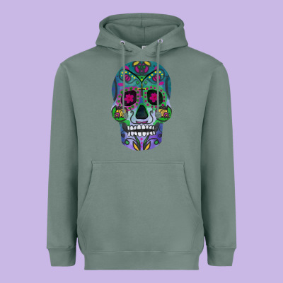 Sugar Skull Heavyweight Hoodie Designed By Fadigitalartstudio