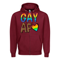 Burgundy gay af Zipper Hoodie - texasbilliewilder