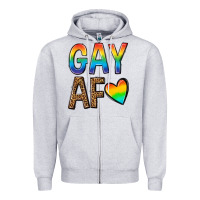 Heather Grey gay af Zipper Hoodie - texasbilliewilder