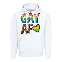 White gay af Zipper Hoodie - texasbilliewilder