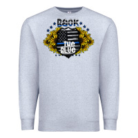 Heather Grey back the blue Premium Sweatshirt - CowhideDigitalArt