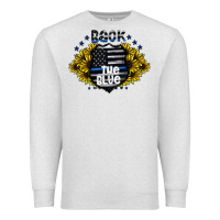 Oatmeal Heather back the blue Premium Sweatshirt - CowhideDigitalArt