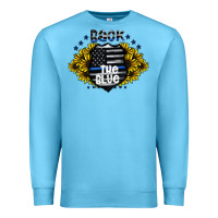 Ocean Blue back the blue Premium Sweatshirt - CowhideDigitalArt