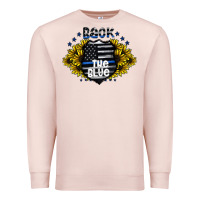 Pale Pink back the blue Premium Sweatshirt - CowhideDigitalArt
