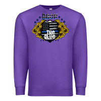 Purple back the blue Premium Sweatshirt - CowhideDigitalArt