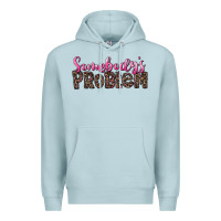 Blue Mist Western Somebody's Problem Premium Hoodie - LillyAllenDesigns
