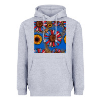 Heather Grey usa sunflowers seamless pattern Heavyweight Hoodie - HRA Design Shop
