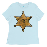 Baby Blue sheriff star Ladies Tee - BarkalooDesign