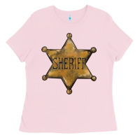Bubblegum Pink sheriff star Ladies Tee - BarkalooDesign