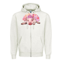 Oatmeal Heather Balerina Baby Pig With Tutu Zipper Hoodie - RanaPortraitStore
