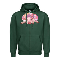 Sports Green Balerina Baby Pig With Tutu Zipper Hoodie - RanaPortraitStore