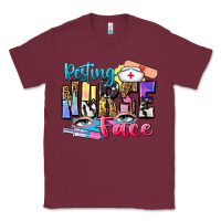 Burgundy resting nurse face Classic Tee - Zillion Design Studio