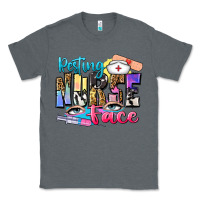 Charcoal Heather resting nurse face Classic Tee - Zillion Design Studio