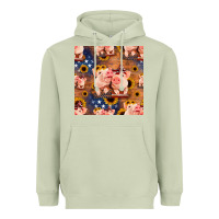 Matcha american pigs seamless pattern Heavyweight Hoodie - HRA Design Shop