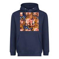 Navy american pigs seamless pattern Heavyweight Hoodie - HRA Design Shop