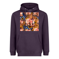 Plum american pigs seamless pattern Heavyweight Hoodie - HRA Design Shop