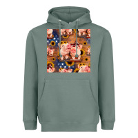 Sage american pigs seamless pattern Heavyweight Hoodie - HRA Design Shop