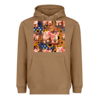 Toasted Coconut american pigs seamless pattern Heavyweight Hoodie - HRA Design Shop