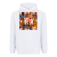 White american pigs seamless pattern Heavyweight Hoodie - HRA Design Shop