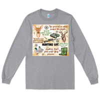 Heather Grey hunting life Long Sleeve Tee - MaliasSmallBusiness