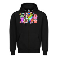 Black unicorn coffee cups Zipper Hoodie - Zillion Design Studio