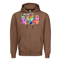 Chestnut unicorn coffee cups Zipper Hoodie - Zillion Design Studio