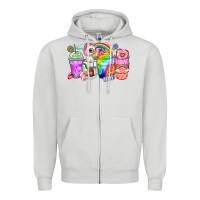 Dove Grey unicorn coffee cups Zipper Hoodie - Zillion Design Studio
