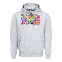 Heather Grey unicorn coffee cups Zipper Hoodie - Zillion Design Studio