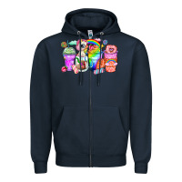Navy unicorn coffee cups Zipper Hoodie - Zillion Design Studio