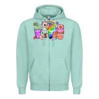 Seafoam unicorn coffee cups Zipper Hoodie - Zillion Design Studio