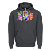 Smoke unicorn coffee cups Zipper Hoodie - Zillion Design Studio