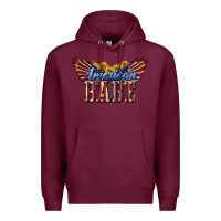 Burgundy American Babe With Sunflowers Premium Hoodie - LillyAllenDesigns