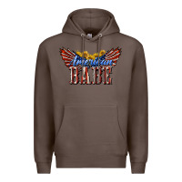 Coffee American Babe With Sunflowers Premium Hoodie - LillyAllenDesigns