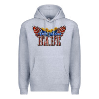 Heather Grey American Babe With Sunflowers Premium Hoodie - LillyAllenDesigns