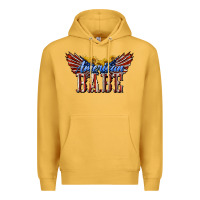 Mustard American Babe With Sunflowers Premium Hoodie - LillyAllenDesigns