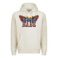 Oatmeal Heather American Babe With Sunflowers Premium Hoodie - LillyAllenDesigns