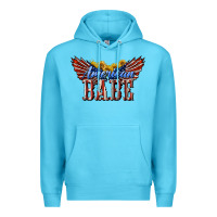 Ocean Blue American Babe With Sunflowers Premium Hoodie - LillyAllenDesigns