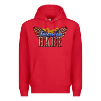 Red American Babe With Sunflowers Premium Hoodie - LillyAllenDesigns