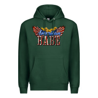 Sports Green American Babe With Sunflowers Premium Hoodie - LillyAllenDesigns
