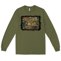 Army Green camouflage leopard background Long Sleeve Tee - BarkalooDesign