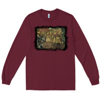 Burgundy camouflage leopard background Long Sleeve Tee - BarkalooDesign