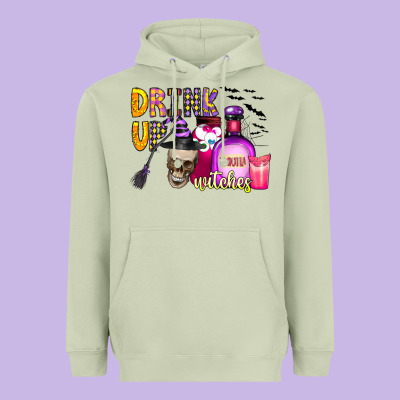 Drink Up Witches Heavyweight Hoodie Designed By Cowhidedigitalart