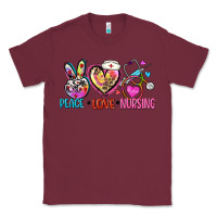 Burgundy peace love nursing Classic Tee - Zillion Design Studio
